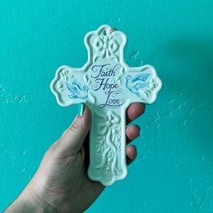 Faith, Hope, Love Decorative Ceramic Cross